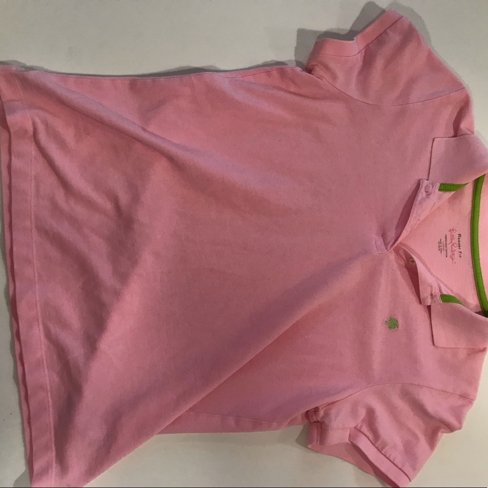 Lilly Pulitzer Pink Polo Shirt Large